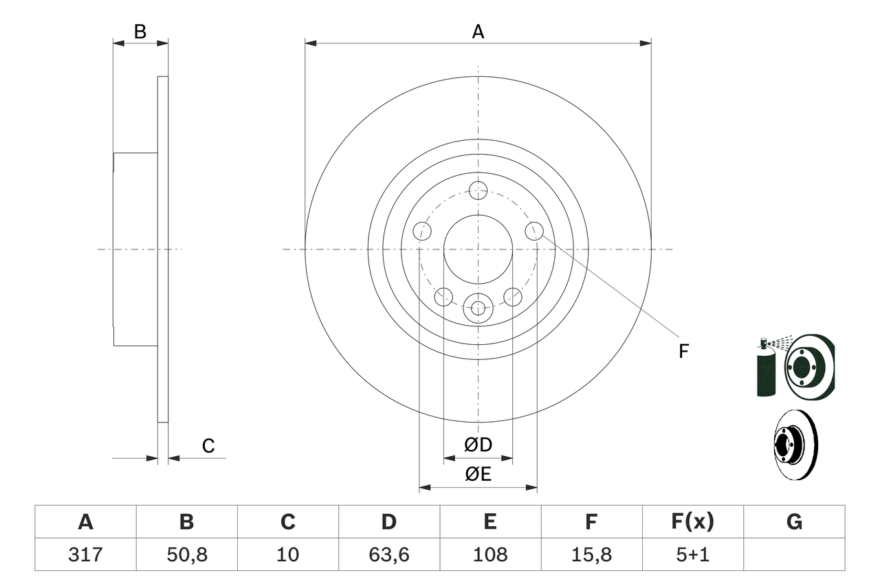 Brake Disc - 0 986 479 E58 BOSCH