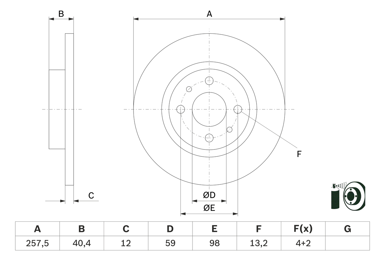 Brake Disc - 0 986 479 E65 BOSCH