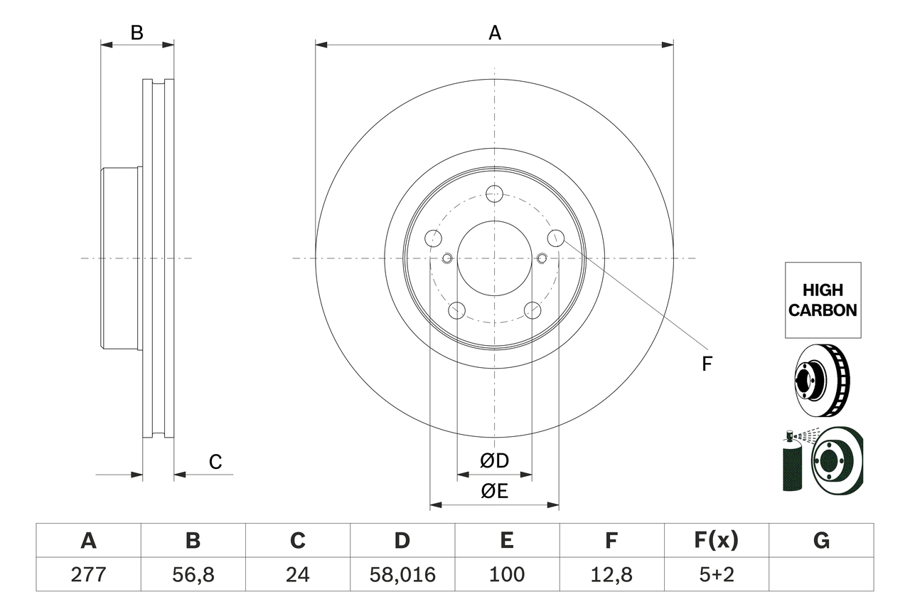 Brake Disc - 0 986 479 E69 BOSCH
