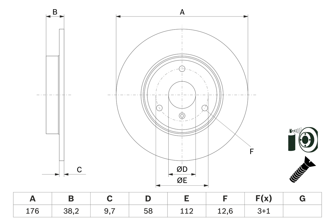Brake Disc - 0 986 479 E74 BOSCH