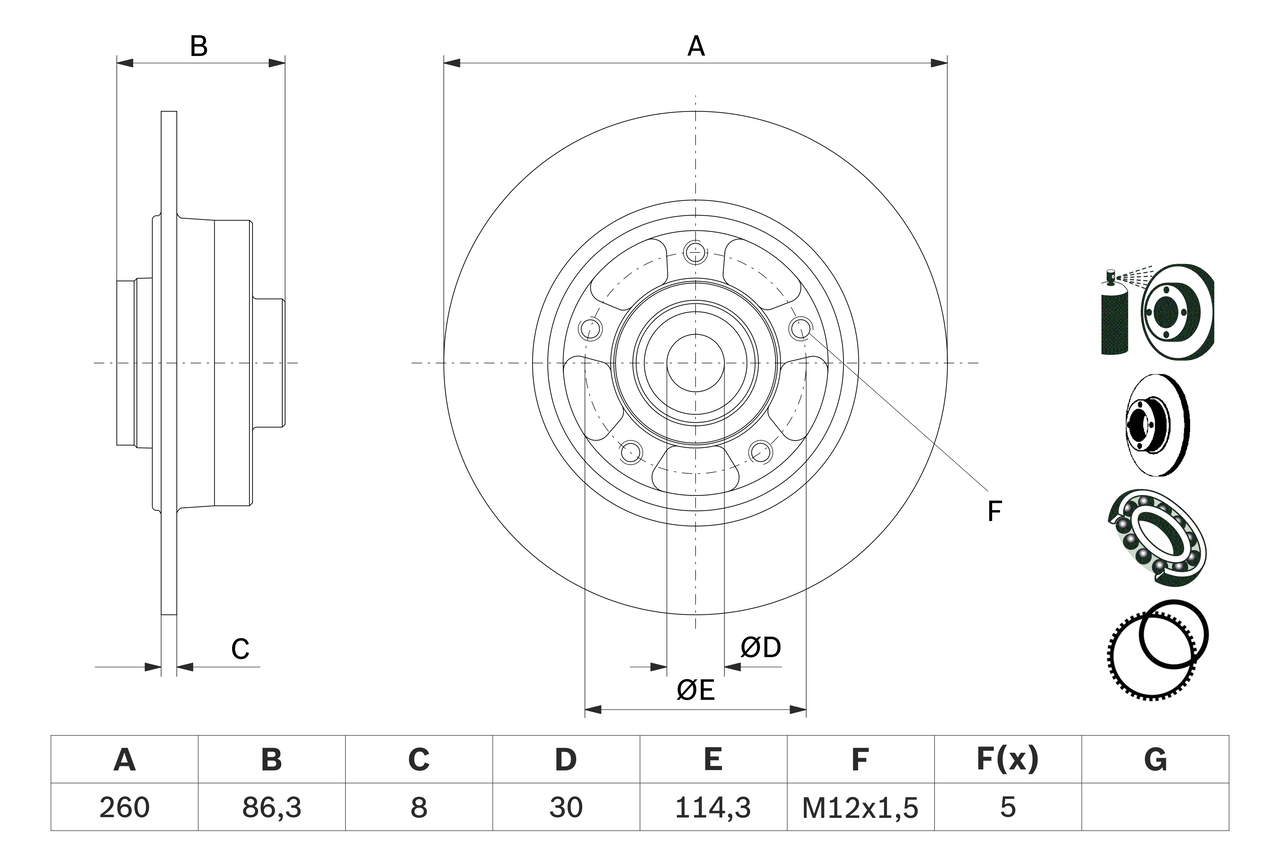 Brake Disc - 0 986 479 E78 BOSCH