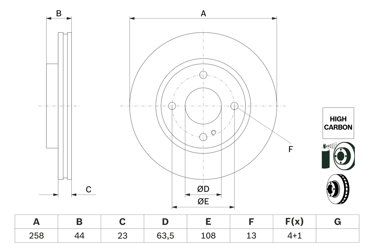 Тормозной диск - 0 986 479 E80 BOSCH