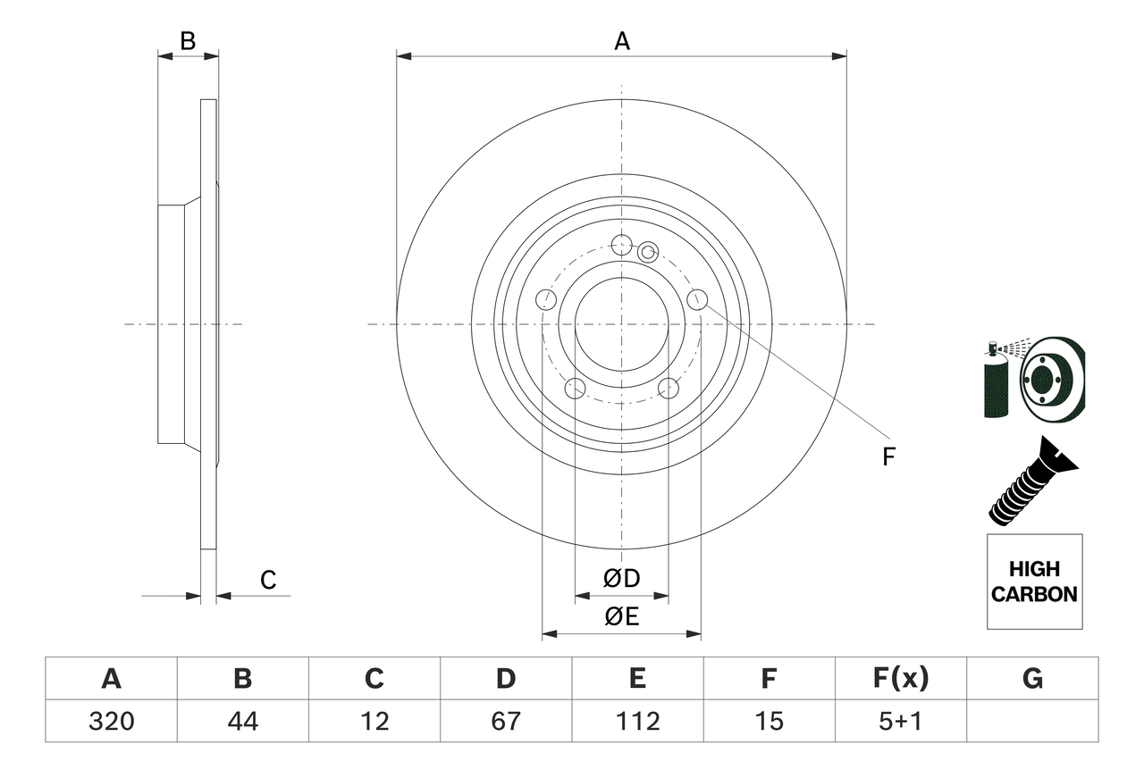 Brake Disc - 0 986 479 F13 BOSCH