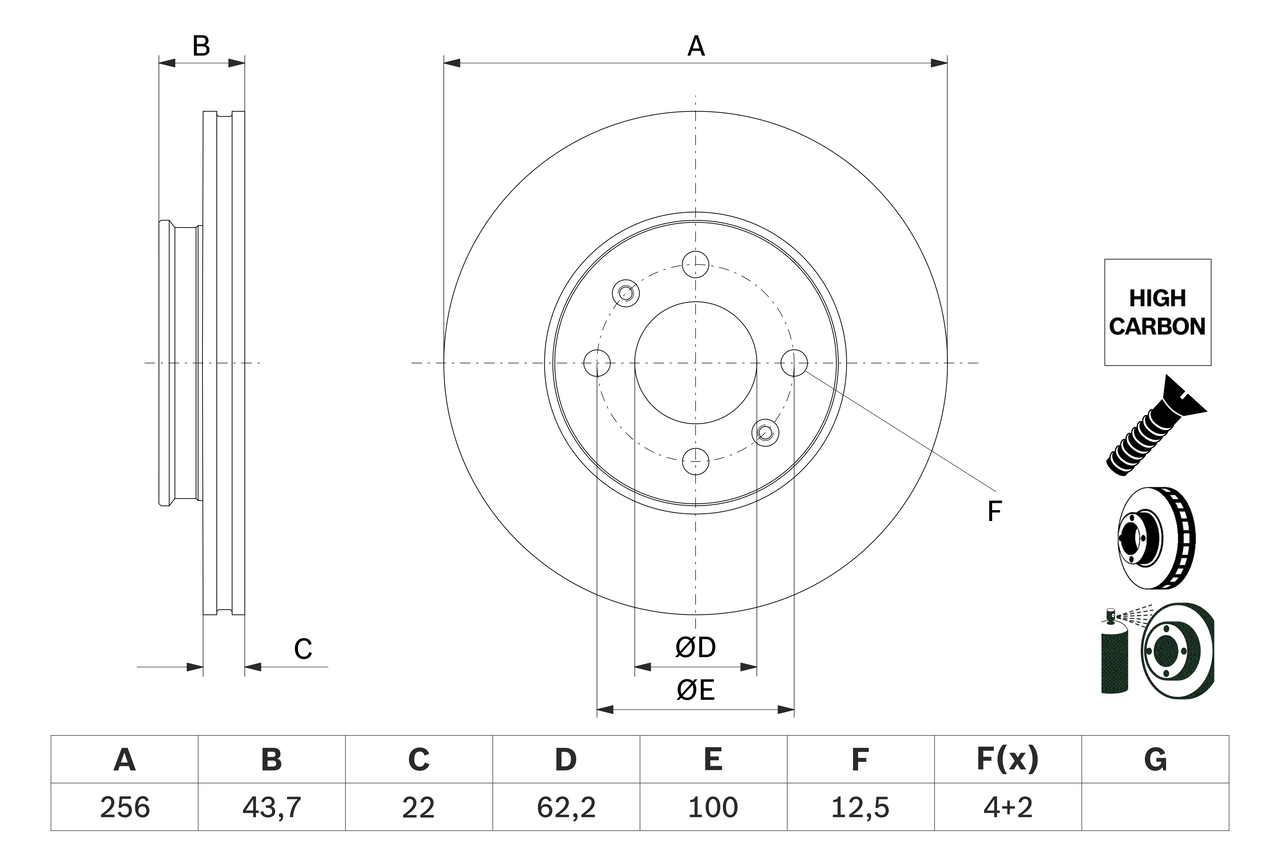 Brake Disc - 0 986 479 F29 BOSCH