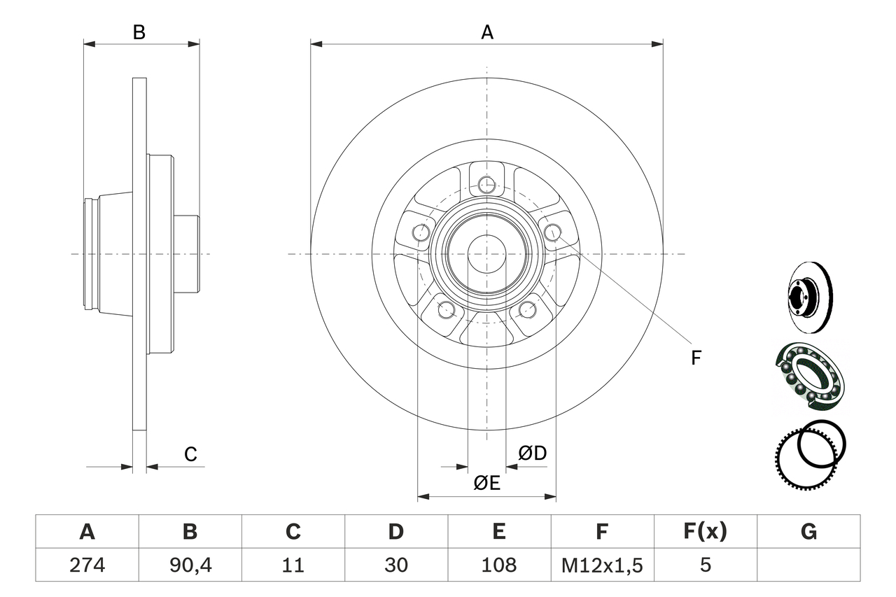 Discofreno - 0 986 479 F30 BOSCH