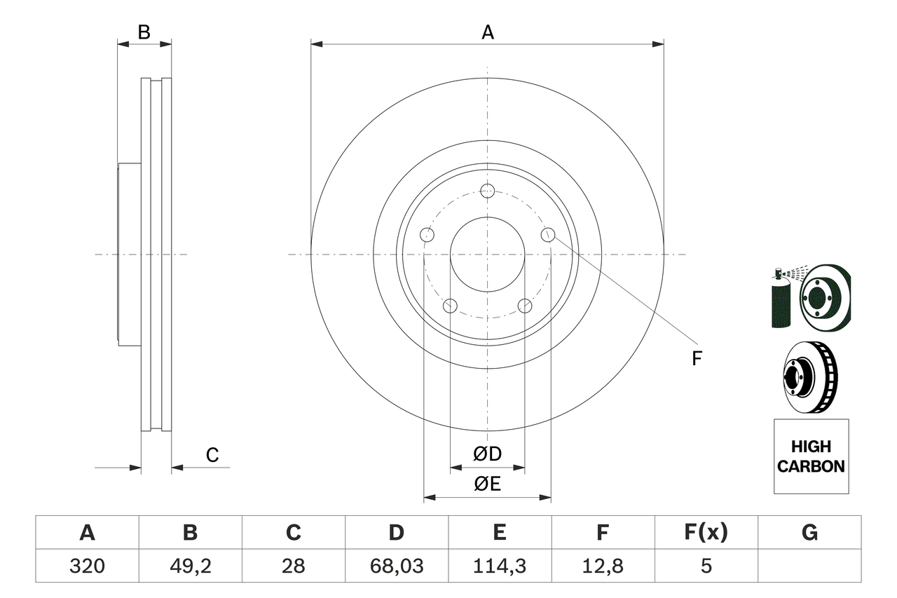 Brake Disc - 0 986 479 F33 BOSCH
