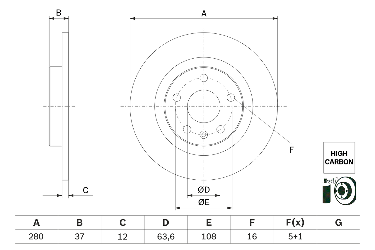 Brake Disc - 0 986 479 F41 BOSCH