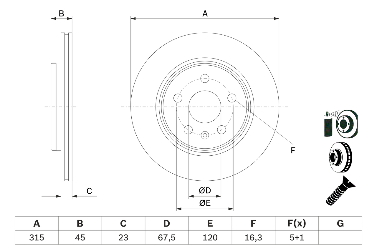 Brake Disc - 0 986 479 F53 BOSCH