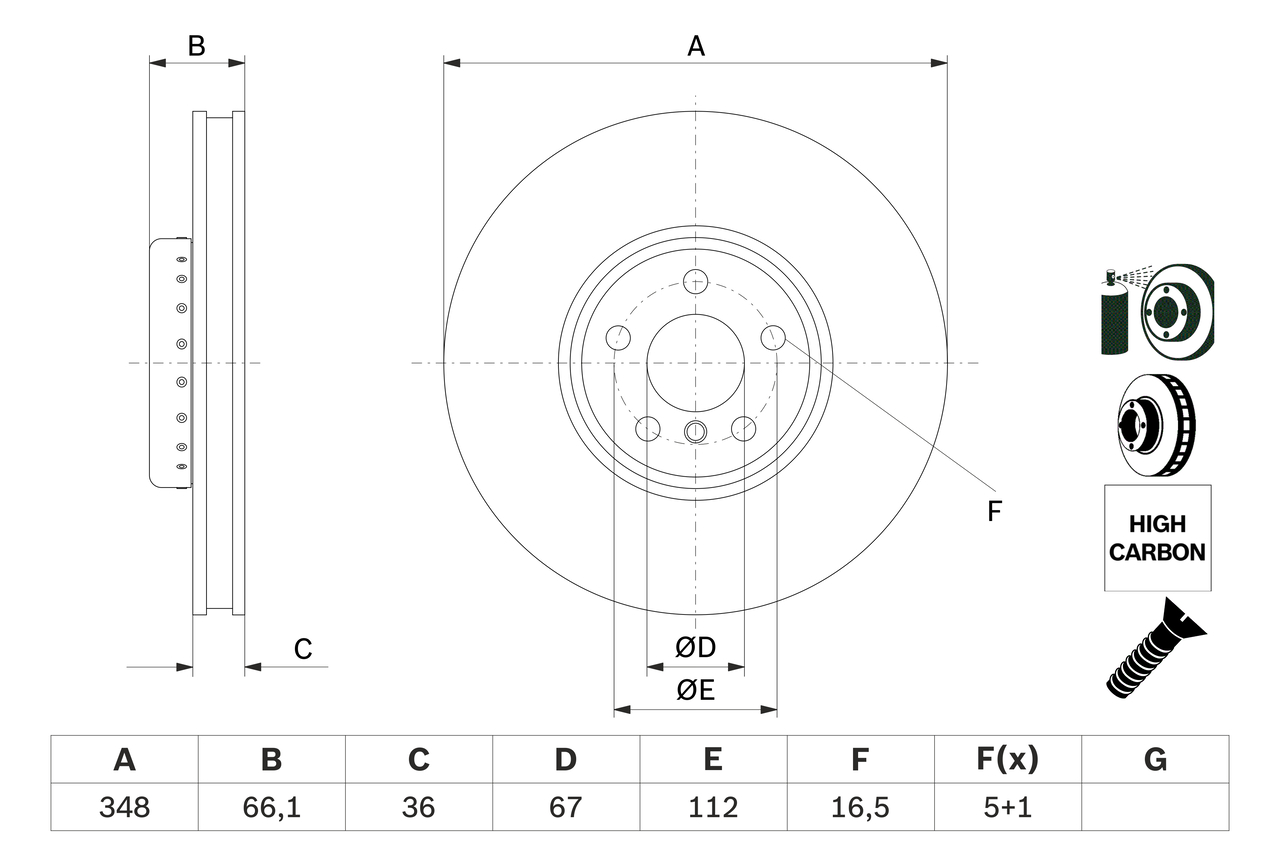 Brake Disc - 0 986 479 F59 BOSCH