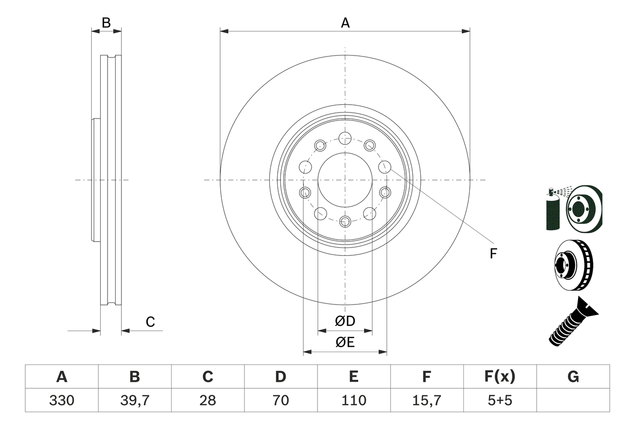 Brake Disc - 0 986 479 F66 BOSCH