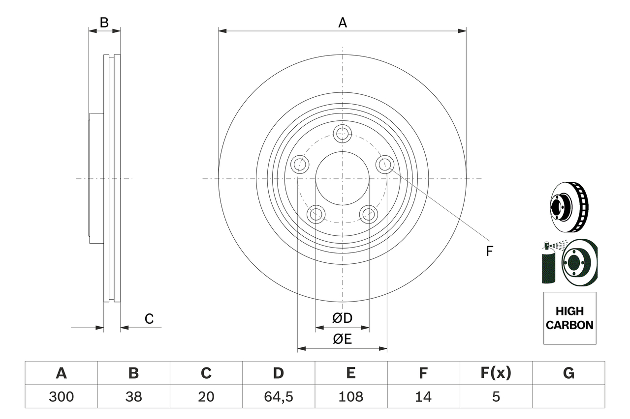 Brake Disc - 0 986 479 F67 BOSCH