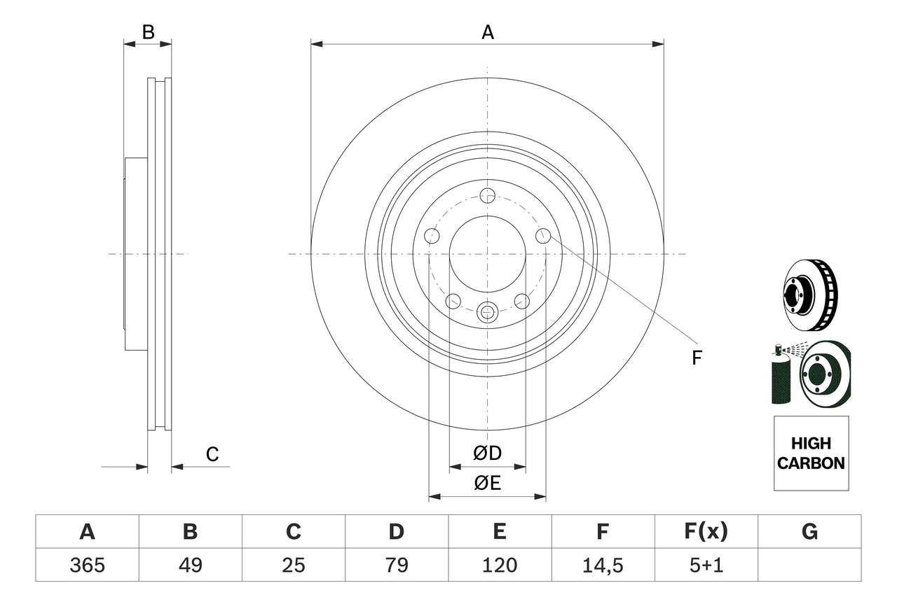 Brake Disc - 0 986 479 F68 BOSCH