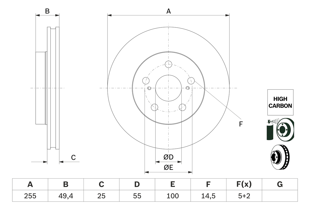 Brake Disc - 0 986 479 F72 BOSCH