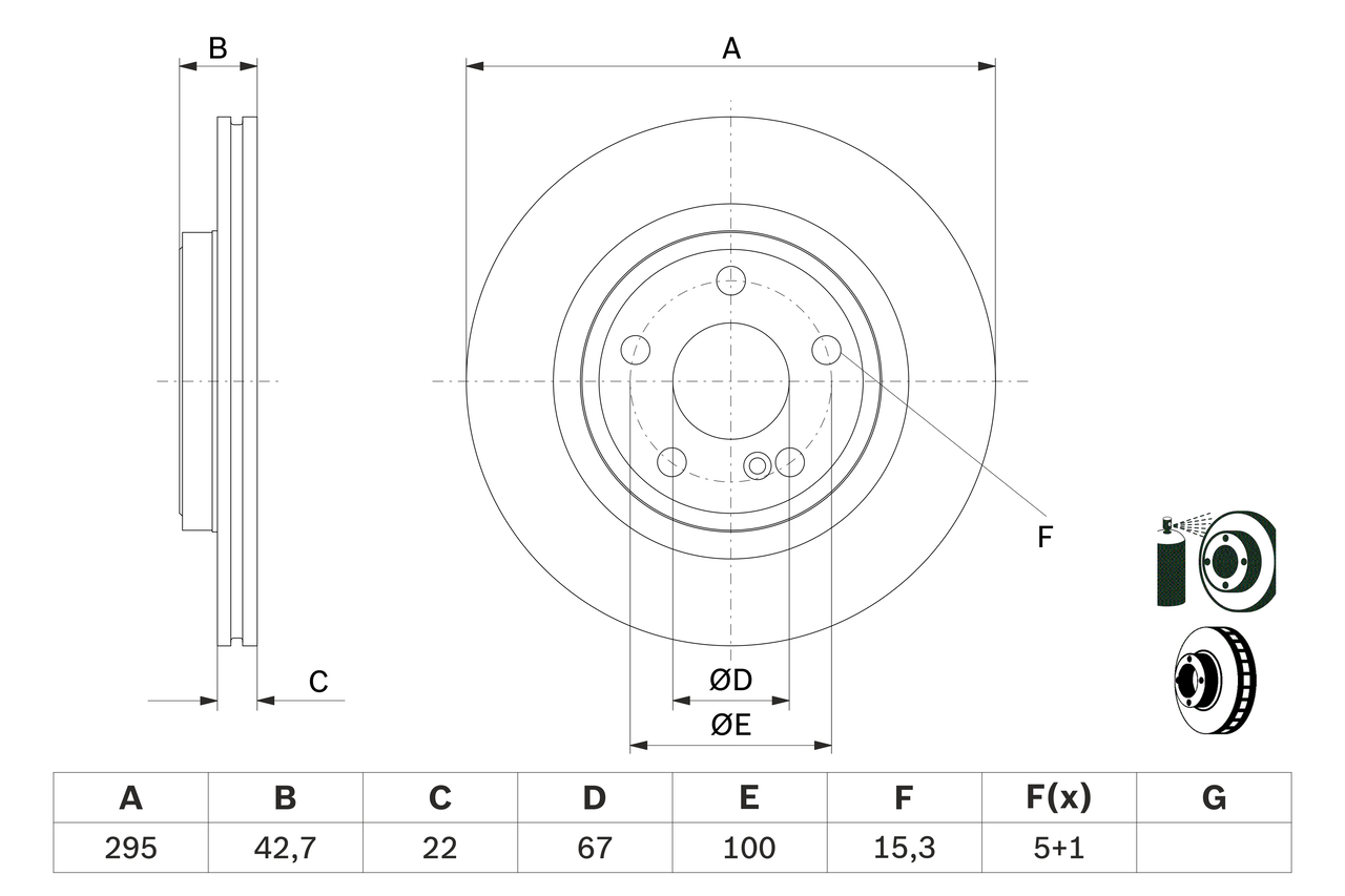 Brake Disc - 0 986 479 F75 BOSCH