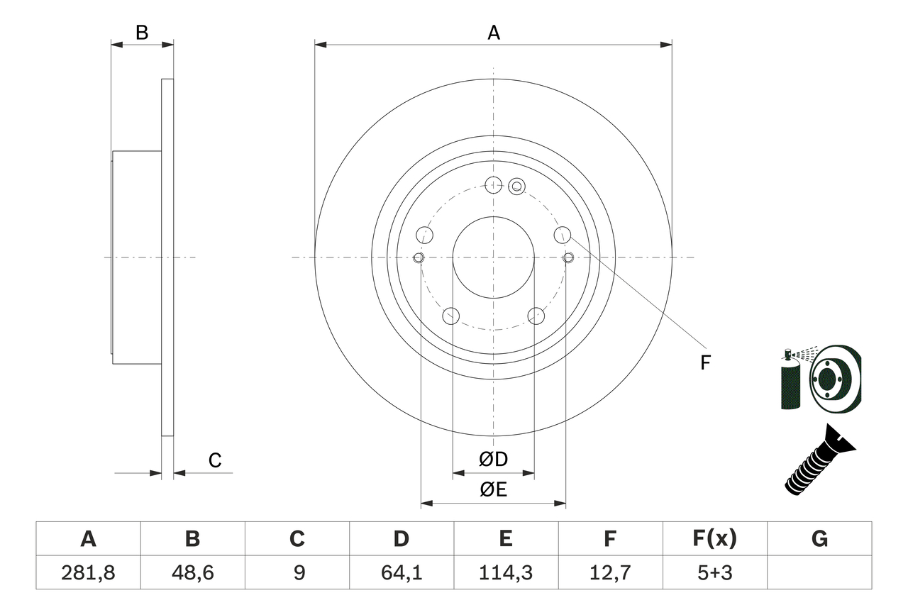 Brake Disc - 0 986 479 F76 BOSCH