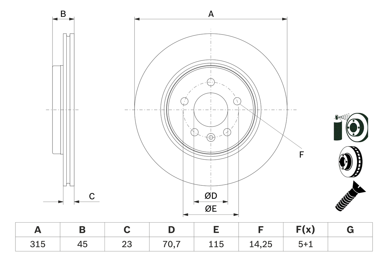 Brake Disc - 0 986 479 F85 BOSCH