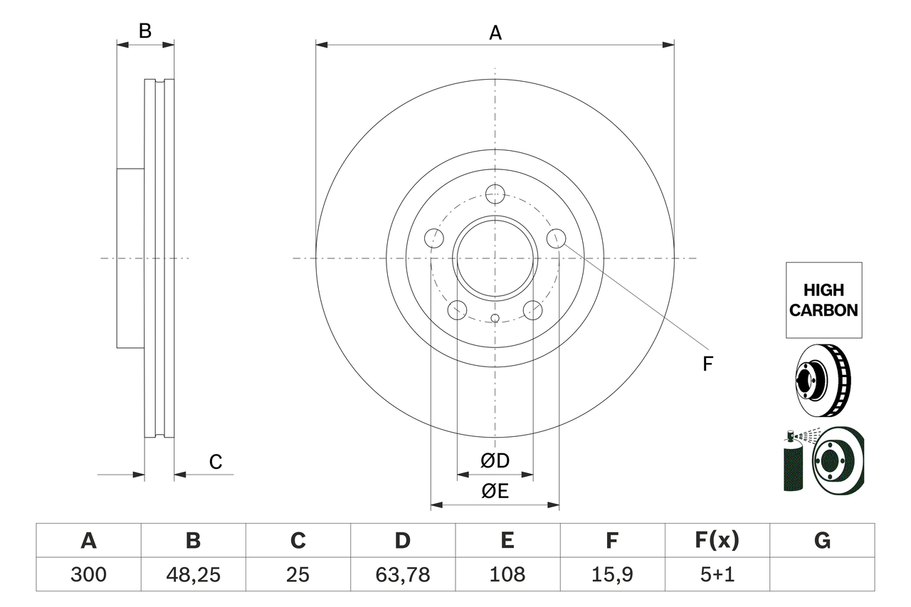 Brake Disc - 0 986 479 G68 BOSCH