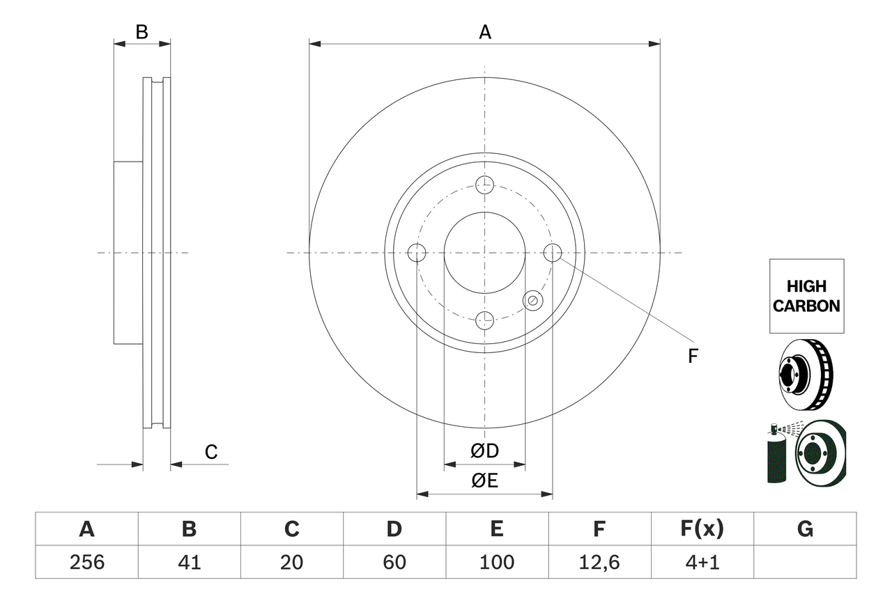 Brake Disc - 0 986 479 G83 BOSCH
