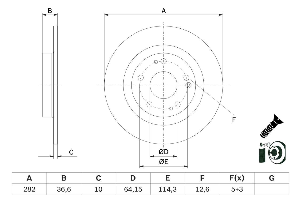 Brake Disc - 0 986 479 G90 BOSCH