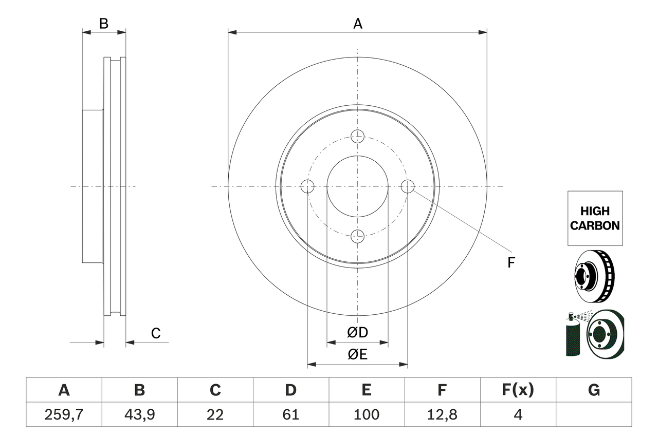 Discofreno - 0 986 479 G95 BOSCH