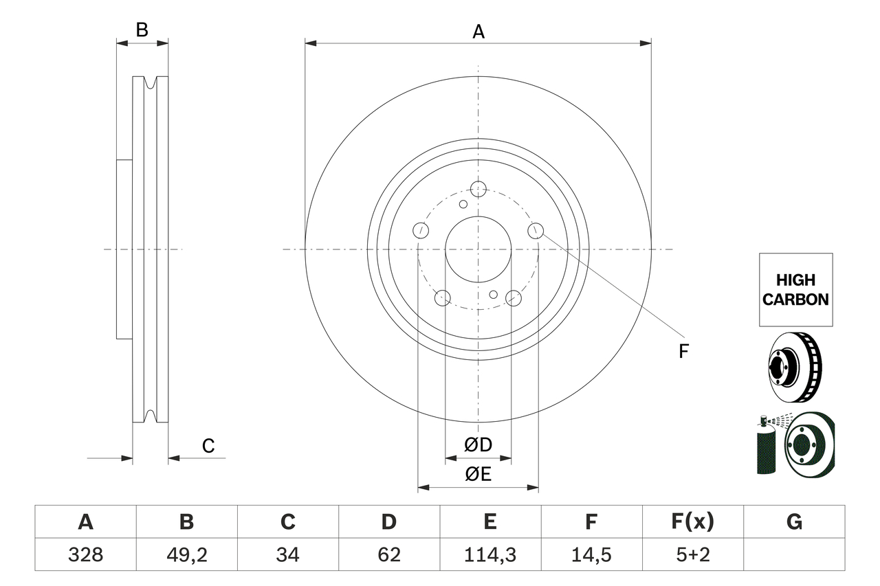 Brake Disc - 0 986 479 H04 BOSCH
