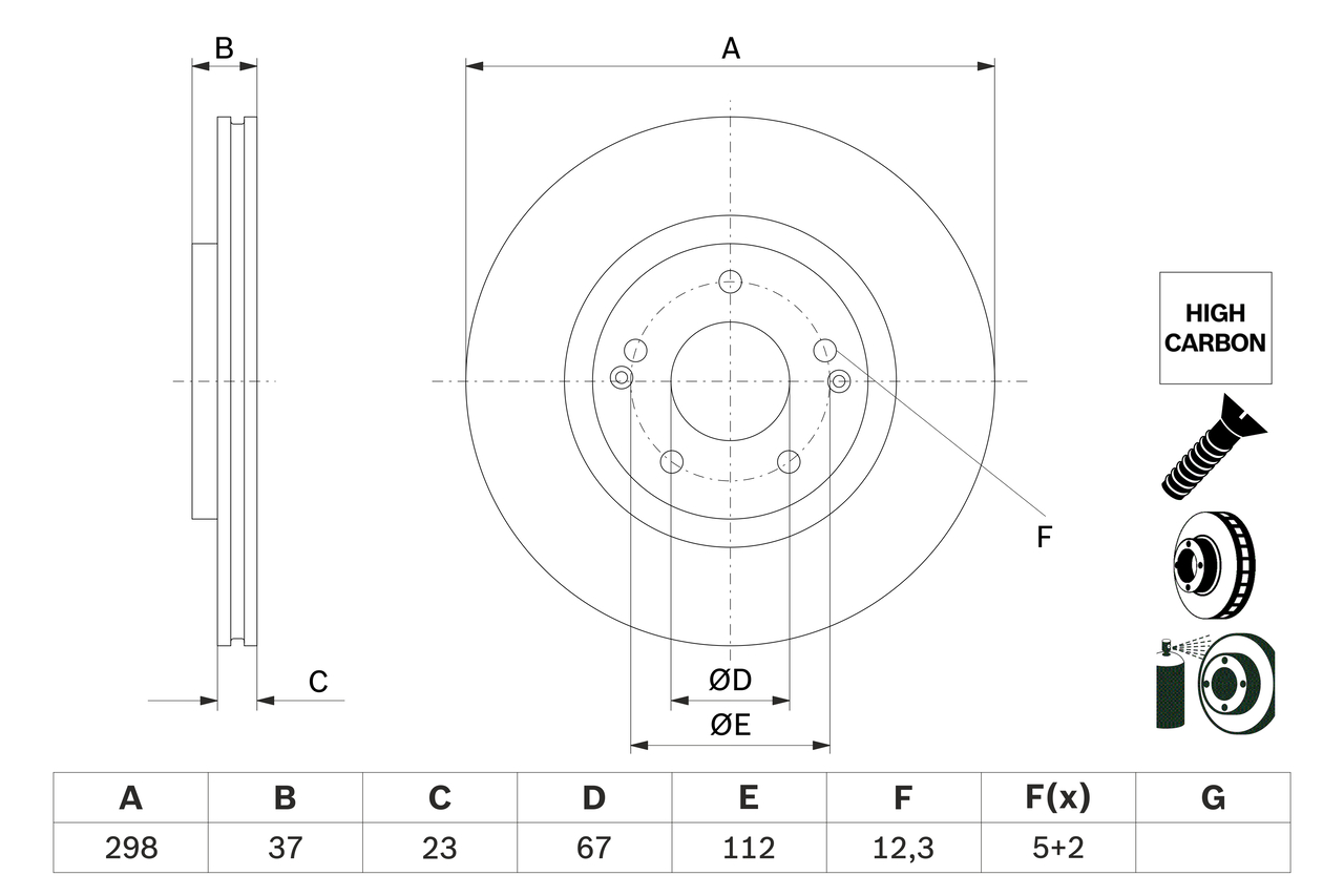 Brake Disc - 0 986 479 H05 BOSCH