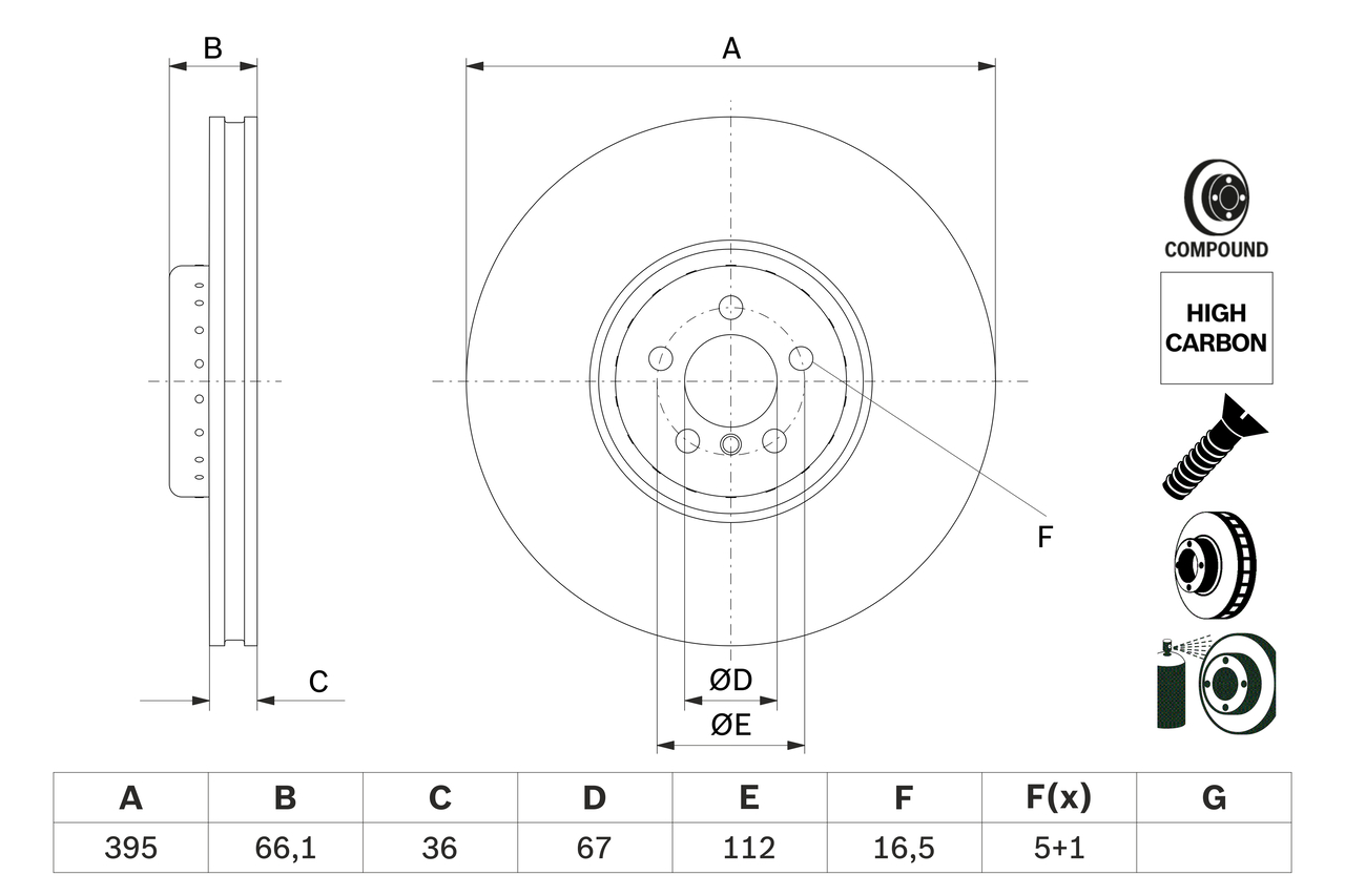 Brake Disc - 0 986 479 H12 BOSCH