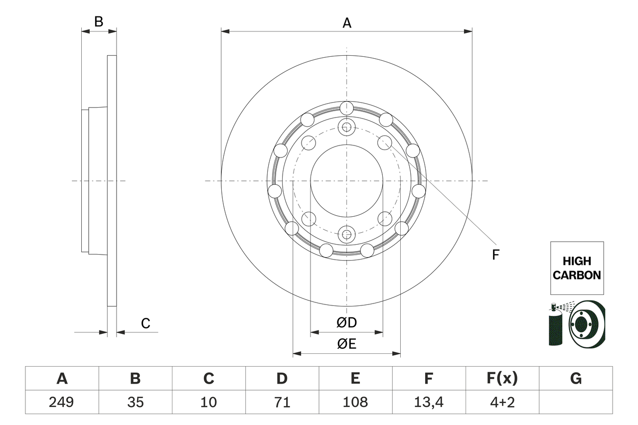 Brake Disc - 0 986 479 H15 BOSCH