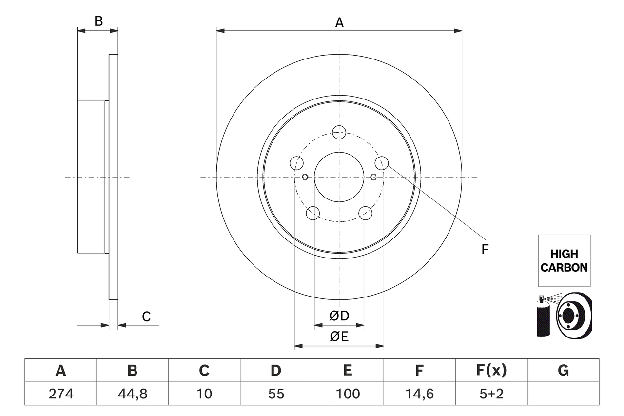 Brake Disc - 0 986 479 H63 BOSCH