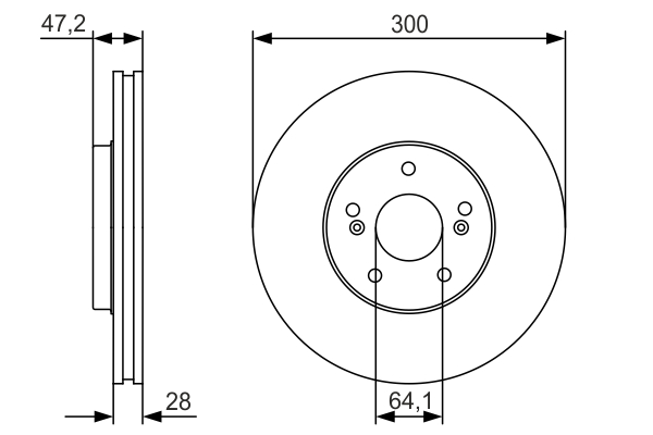 Brake Disc - 0 986 479 R47 BOSCH