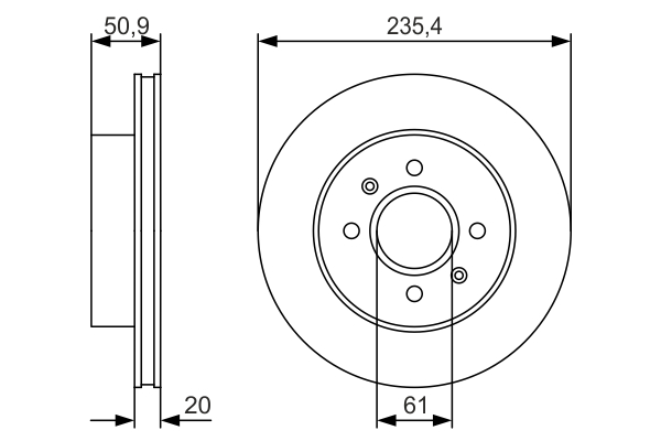 Brake Disc - 0 986 479 R52 BOSCH
