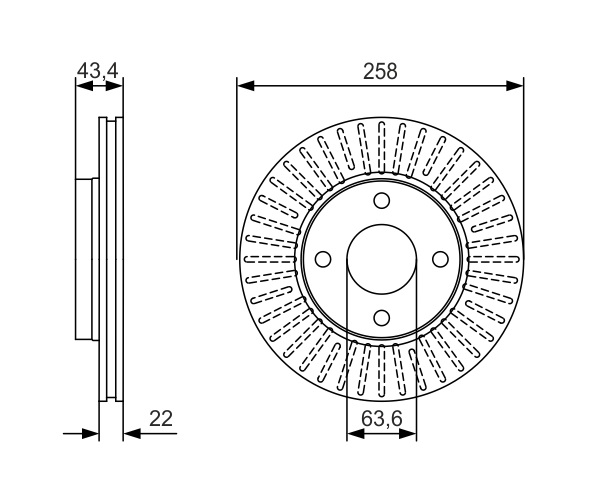 Brake Disc - 0 986 479 R64 BOSCH