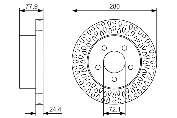 Brake Disc - 0 986 479 U00 BOSCH