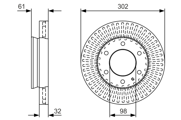 Discofreno - 0 986 479 V32 BOSCH