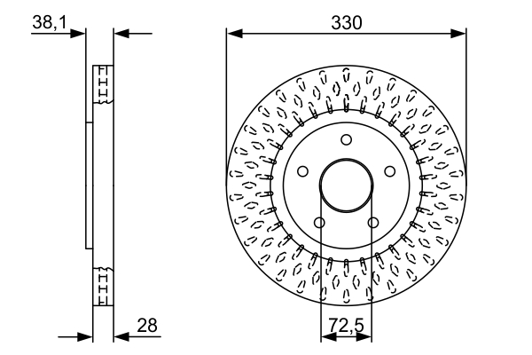 Brake Disc - 0 986 479 V85 BOSCH