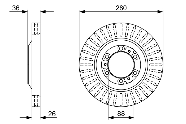 Brake Disc - 0 986 479 V88 BOSCH