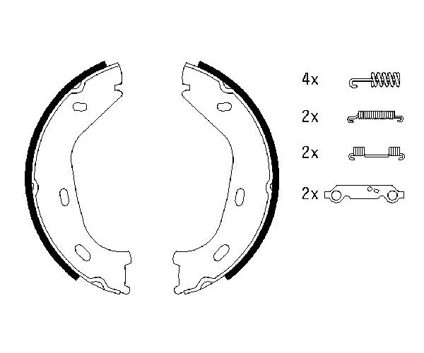 Brake Shoe Set, parking brake - 0 986 487 542 BOSCH
