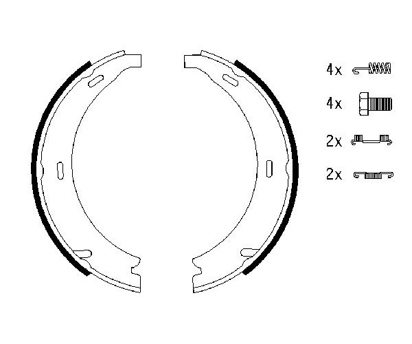 Brake Shoe Set, parking brake - 0 986 487 543 BOSCH