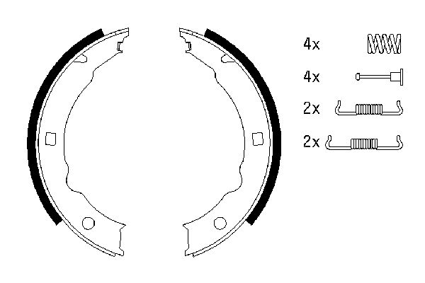 Brake Shoe Set, parking brake - 0 986 487 579 BOSCH