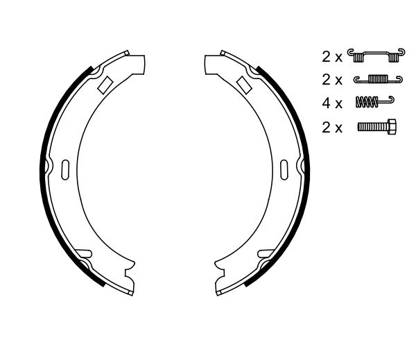 Brake Shoe Set, parking brake - 0 986 487 582 BOSCH