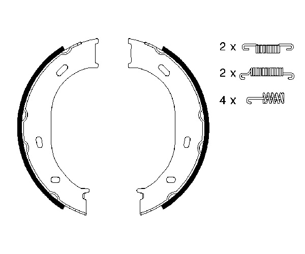 Brake Shoe Set, parking brake - 0 986 487 610 BOSCH