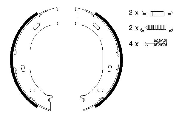Brake Shoe Set, parking brake - 0 986 487 610 BOSCH