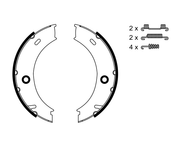 Brake Shoe Set, parking brake - 0 986 487 611 BOSCH