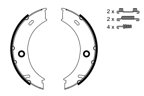 Brake Shoe Set, parking brake - 0 986 487 611 BOSCH