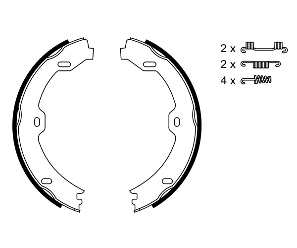 Brake Shoe Set, parking brake - 0 986 487 666 BOSCH