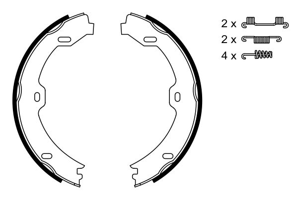 Brake Shoe Set, parking brake - 0 986 487 666 BOSCH