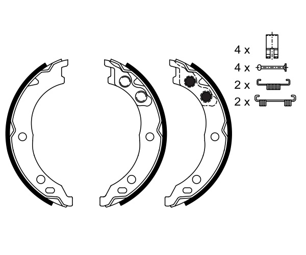 Brake Shoe Set, parking brake - 0 986 487 712 BOSCH