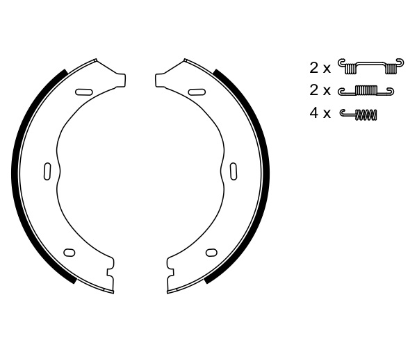 Brake Shoe Set, parking brake - 0 986 487 718 BOSCH