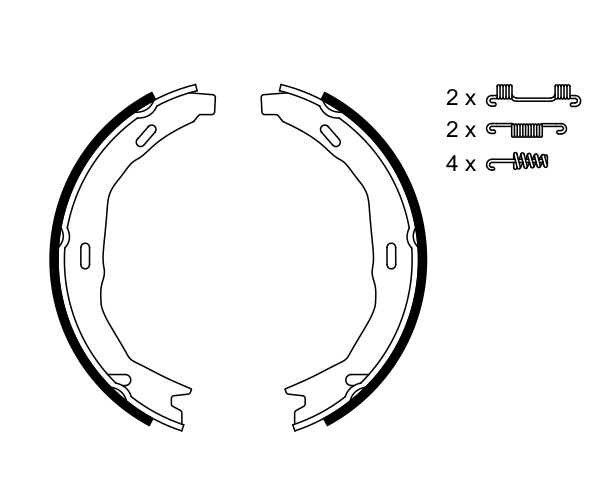 Brake Shoe Set, parking brake - 0 986 487 723 BOSCH