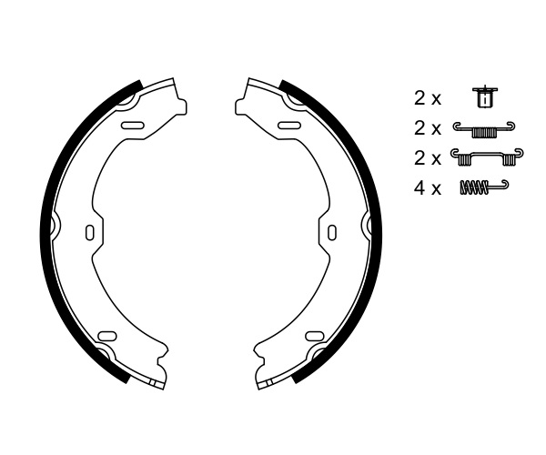 Brake Shoe Set, parking brake - 0 986 487 725 BOSCH
